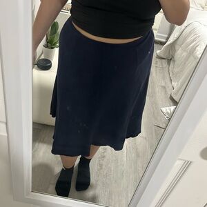 navy blue midi skirt